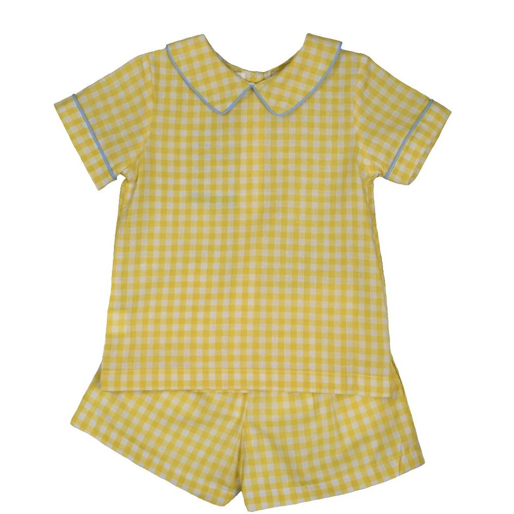 Oliver Mustard Check Short Set